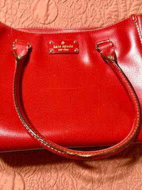 Kate Spade Red Leather Tote with matching wallet